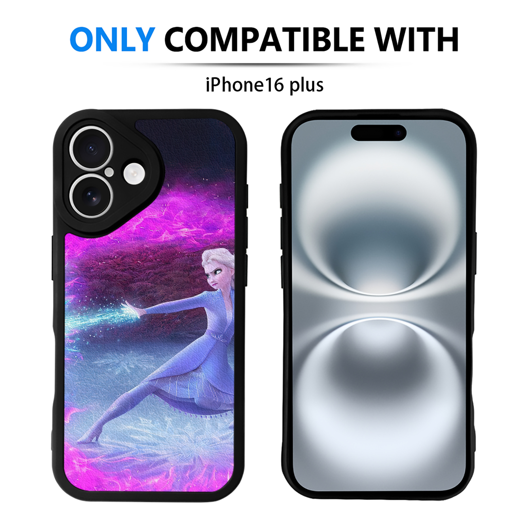 （画像用） アナと雪の女王 アンナ エルサ Frozen Anna Elsa 【iPhone 16シリーズ対応】シリコンスマホケース（レザー調） 材質：シリコン